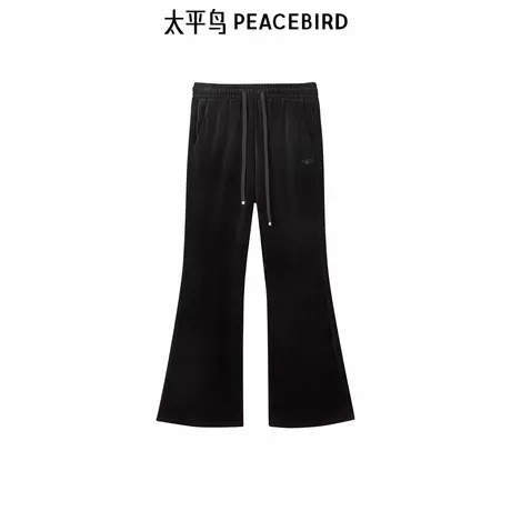 太平鸟女装年冬季新款品质丝绒微喇裤A1GBE4616图片