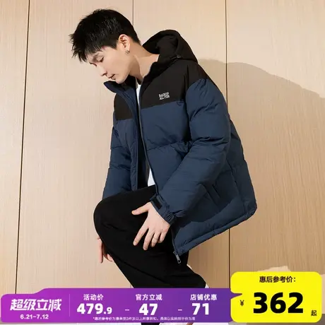 唐狮冬季新款男羽绒服撞色连帽短款面包服加厚外套青少年潮流商品大图