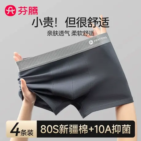芬腾男士内裤男款纯棉抗菌青少年四角短裤衩2025新款透气平角裤头商品大图