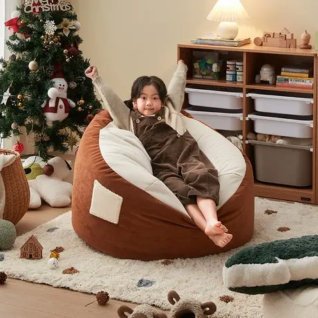 全友家居现代简约单人懒人沙发可躺可睡客厅卧室儿童沙发人类狗窝商品大图