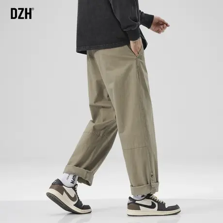 男士卡其色裤子潮流男宽松休闲百搭日系工装裤秋季潮牌新款直筒裤商品大图