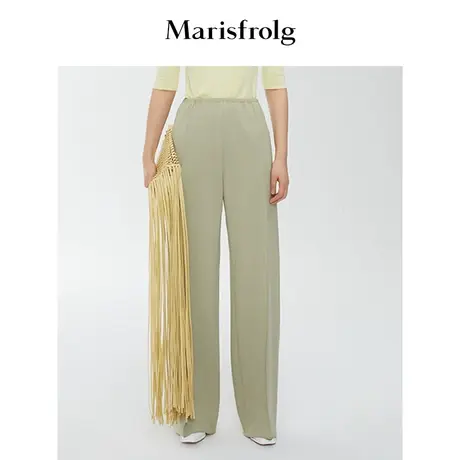 【爽滑垂坠面料】玛丝菲尔休闲裤春季新款收腰显瘦西装阔腿裤商品大图