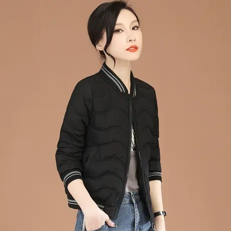 韩潮袭人立领黑色棉衣棉服女2023冬季新款显瘦棒球服外套面包服图片