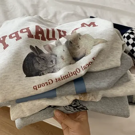 日系古着vintage卫衣女秋冬加绒加厚宽松显瘦复古休闲百搭上衣潮图片