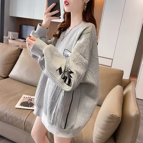 早春设计感小众卫衣女春秋季韩版宽松bf慵懒风薄款小个子上衣外套图片