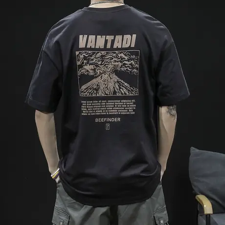 重磅短袖t恤男大码夏季ins潮牌2024新款胖子加肥加大男士体恤半袖商品大图