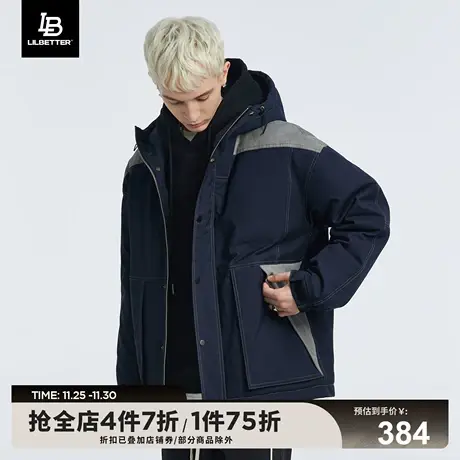 Lilbetter棉服男款休闲冬季棉衣拼接棉袄男装夹克潮牌衣服外套LB商品大图