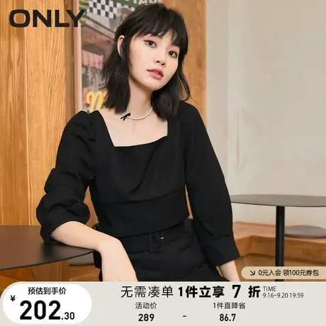 ONLY奥莱夏季复古两件套方领连衣裙女图片