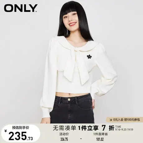 【买4免1】ONLY奥莱夏季时尚潮流收腰短款水手领卫衣女商品大图
