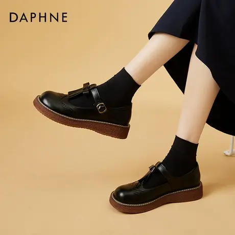 达芙妮复古玛丽珍鞋厚底乐福鞋女2022新款英伦风小皮鞋日系女jk鞋商品大图