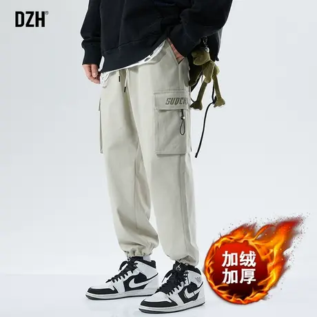 男士美式加绒工装裤男2024年新款秋冬款休闲裤男款加厚裤子伐木裤商品大图