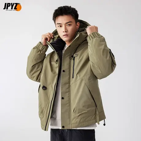 男士羽绒服白鸭绒黑色连帽加厚加大码冬季男款不臃肿潮牌宽松外套图片