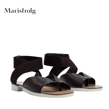 Marisfrolg玛丝菲尔牛皮革时尚夹趾凉鞋女2020夏季新款简约鞋子图片