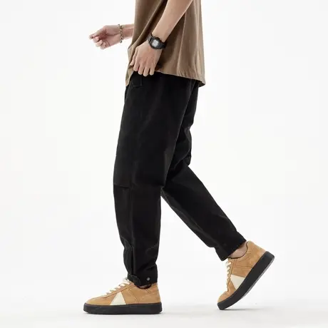 男士黑色裤子男春秋款美式vibe工装裤潮牌男裤2024新款休闲裤男款图片