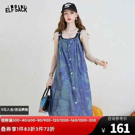 妖精的口袋背带连衣裙女2023夏季新款宽松显瘦设计感气质吊带裙潮商品大图
