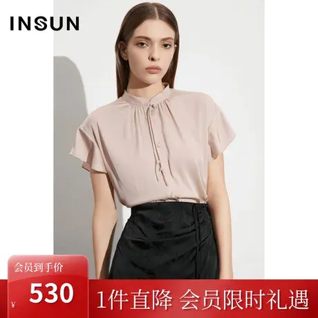 [云朵真丝]恩裳COVER2023年夏款新款弹力双乔简洁小衫国风衬衫女商品大图