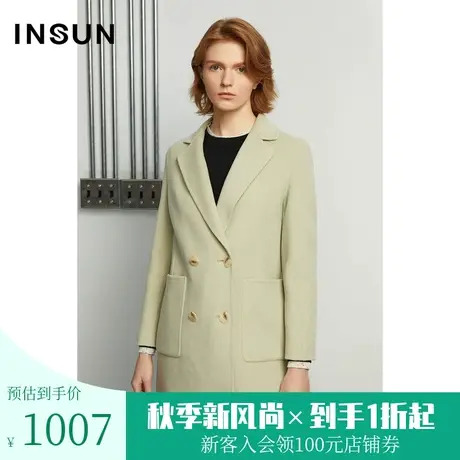 恩裳商场同款冬季时尚休闲通勤中长款毛呢外套大衣商品大图