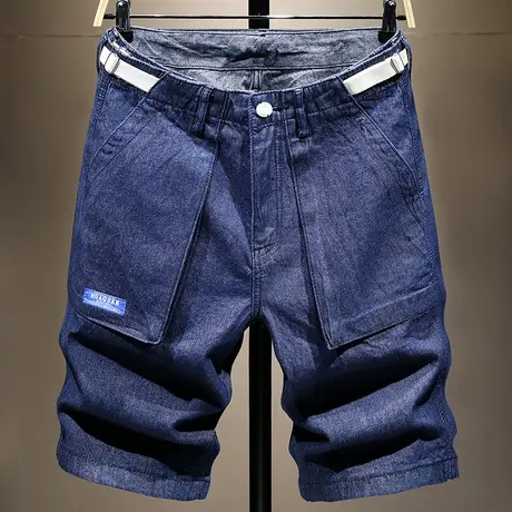 夏天潮牌工装牛仔短裤男宽松直筒男士休闲五分裤男中裤百搭马裤子商品大图