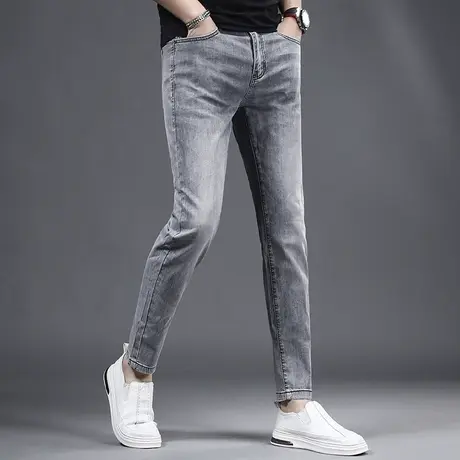 夏季冰丝九分牛仔裤男修身小脚薄款2023新款弹力百搭休闲男士裤子商品大图