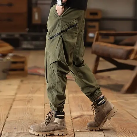 Modi Nick/摩帝尼克男款宽松速干男新款休闲工装裤大码纯色阔腿裤商品大图