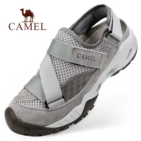 Camel/骆驼夏季款厚底轻便网面镂空透气户外休闲徒步旅游男凉鞋子商品大图