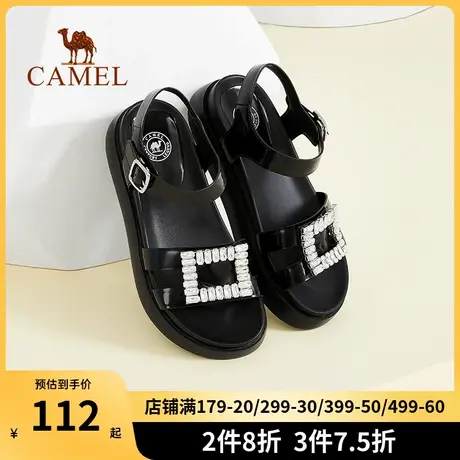 骆驼女鞋夏季新款日常休闲中跟时装凉鞋女图片