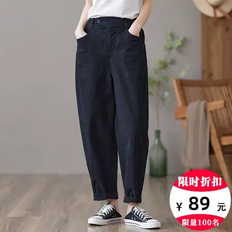 dza 高腰显瘦直筒休闲裤子女士2023新款春秋百搭工装裤宽松阔腿裤图片