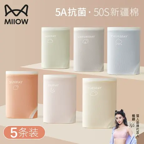 猫人内裤女士纯棉抗菌夏季无痕薄款女生全棉中腰性感透气大码短裤图片