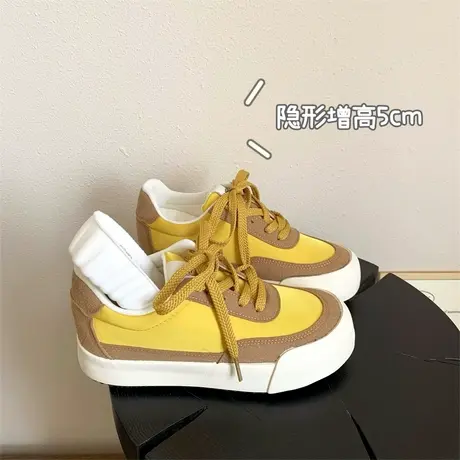 杜熙2025新款厚底德训鞋女内增高5CM小个子休闲显瘦运动鞋阿甘鞋图片