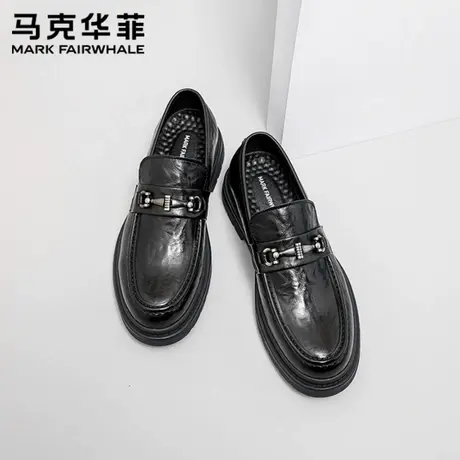 马克华菲官方旗舰店皮鞋男订婚增高正装英伦一脚蹬懒人通勤乐福鞋商品大图
