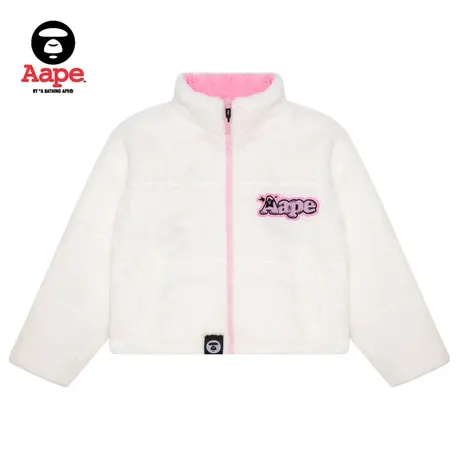 Aape旗舰店女装秋冬双面穿毛绒刺绣宽松厚款短款夹克外套7564XXJ商品大图