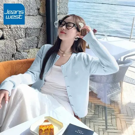 KV真维斯针织衫外套2025新款韩系温柔穿搭女初秋外搭修身开衫上衣商品大图
