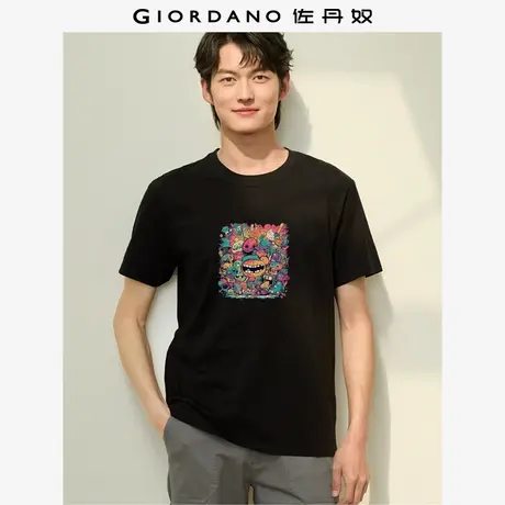 佐丹奴T恤男装印花纯棉男圆领短袖T恤 61093181商品大图