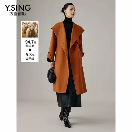 衣香丽影羊绒双面呢子大衣女2024年冬装新款高级感韩系羊毛呢外套商品大图