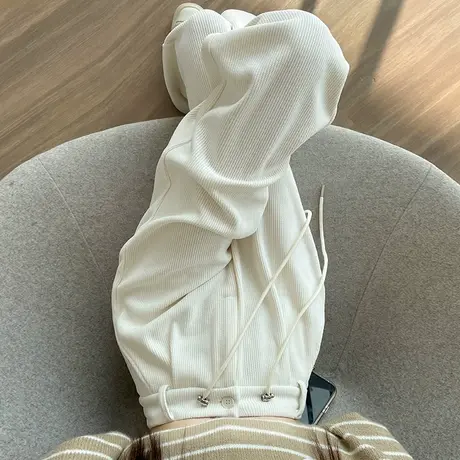 雪尼尔阔腿裤女冬季新款高腰直筒垂感宽松休闲加厚灯芯绒拖地长裤图片