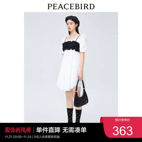 太平鸟年夏季新款方领两件套连衣裙A2FAC3206奥莱图片