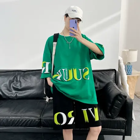 青少年短袖t恤男孩12-15岁初高中学生13帅气夏装14大童男装一套装商品大图