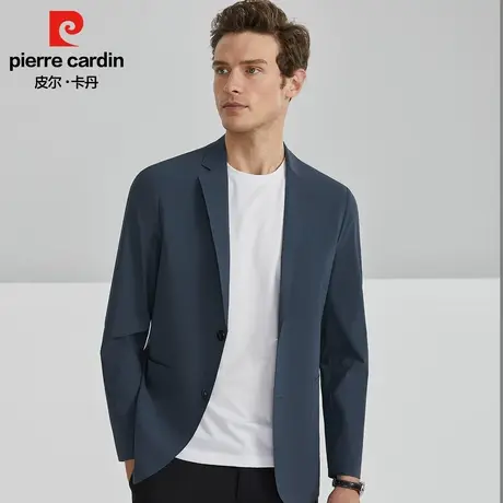 皮尔卡丹春季新品薄款西服青年休闲时尚西装修身上班商务正装外套图片