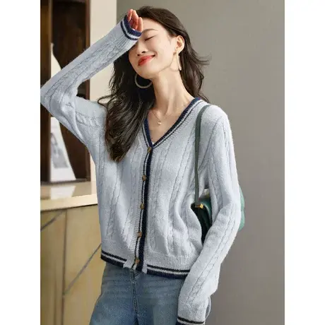 时尚气质毛衣女士2023年秋季新款百搭显瘦上衣外套图片