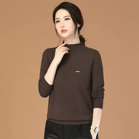 韩潮袭人半高领镂空打底针织衫女2023秋冬新款百搭套头长袖毛衣图片