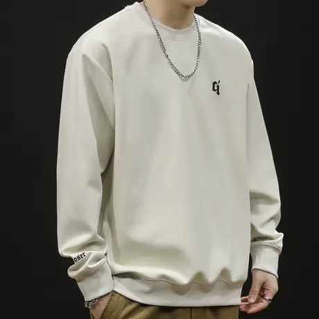 美式卫衣男春秋款加肥加大圆领潮牌男款大码2024新款男士长袖春季商品大图