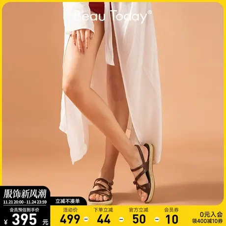 BeauToday罗马凉鞋2024年新款女BT夏季外穿软底平底休闲时尚女鞋商品大图