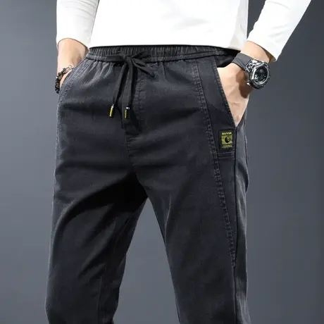 弹力男士休闲长裤子男款修身小脚秋季秋冬款男装秋装工装直筒男裤商品大图