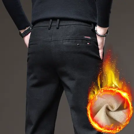 男士秋冬款加绒保暖加厚商务西裤冬季2024新款男装带绒休闲长裤子商品大图