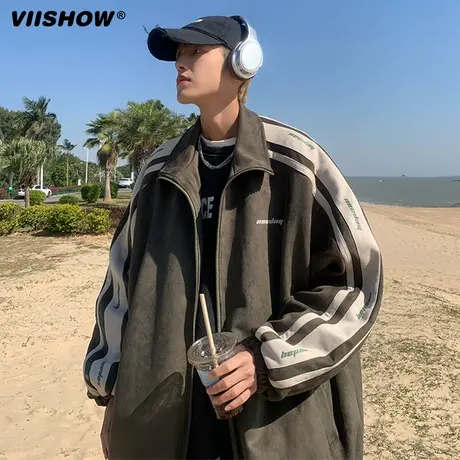 VIISHOW外套男士春季夹克2024新款潮牌日系慵懒风男装休闲春装商品大图