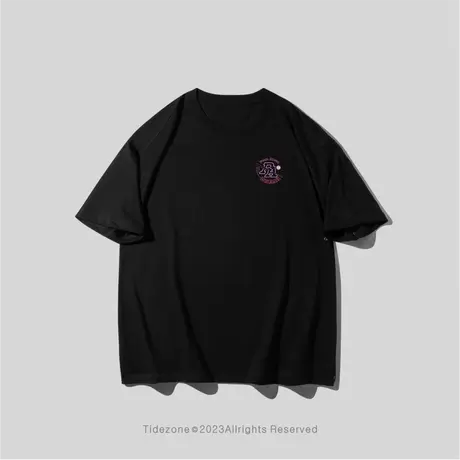 Ohlyah潮牌简约圆领流肩短袖T恤男美式潮流字母PA印花学生上衣图片