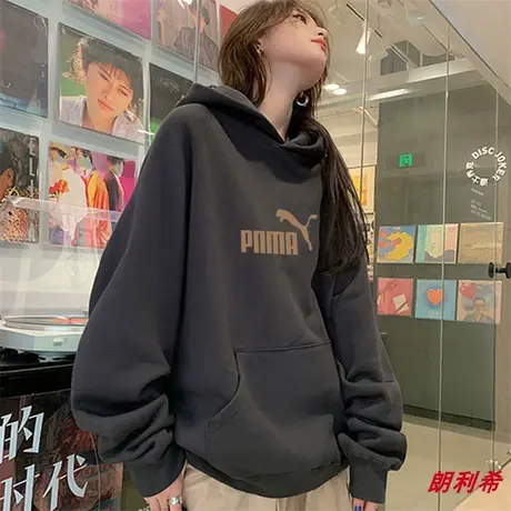 奥特莱斯旗舰店潮牌连帽卫衣男女秋冬新款重磅宽松情侣装加绒外套图片