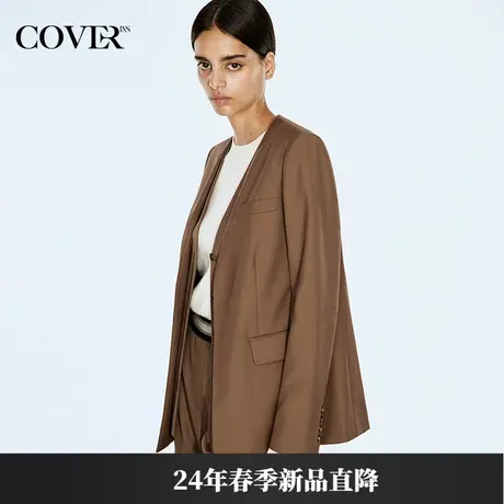 COVER2024春款精纺羊毛摩登假两件西装商品大图