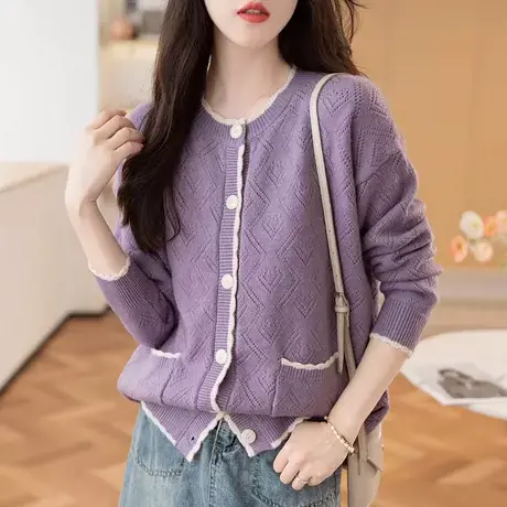 初秋款女装2023年新款上衣针织外套女开衫小香风外搭毛衣女空调衫图片