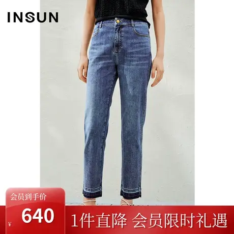 [丹宁艺术]恩裳2023春款新品品质埃及棉牛仔裤微弹直筒裤图片